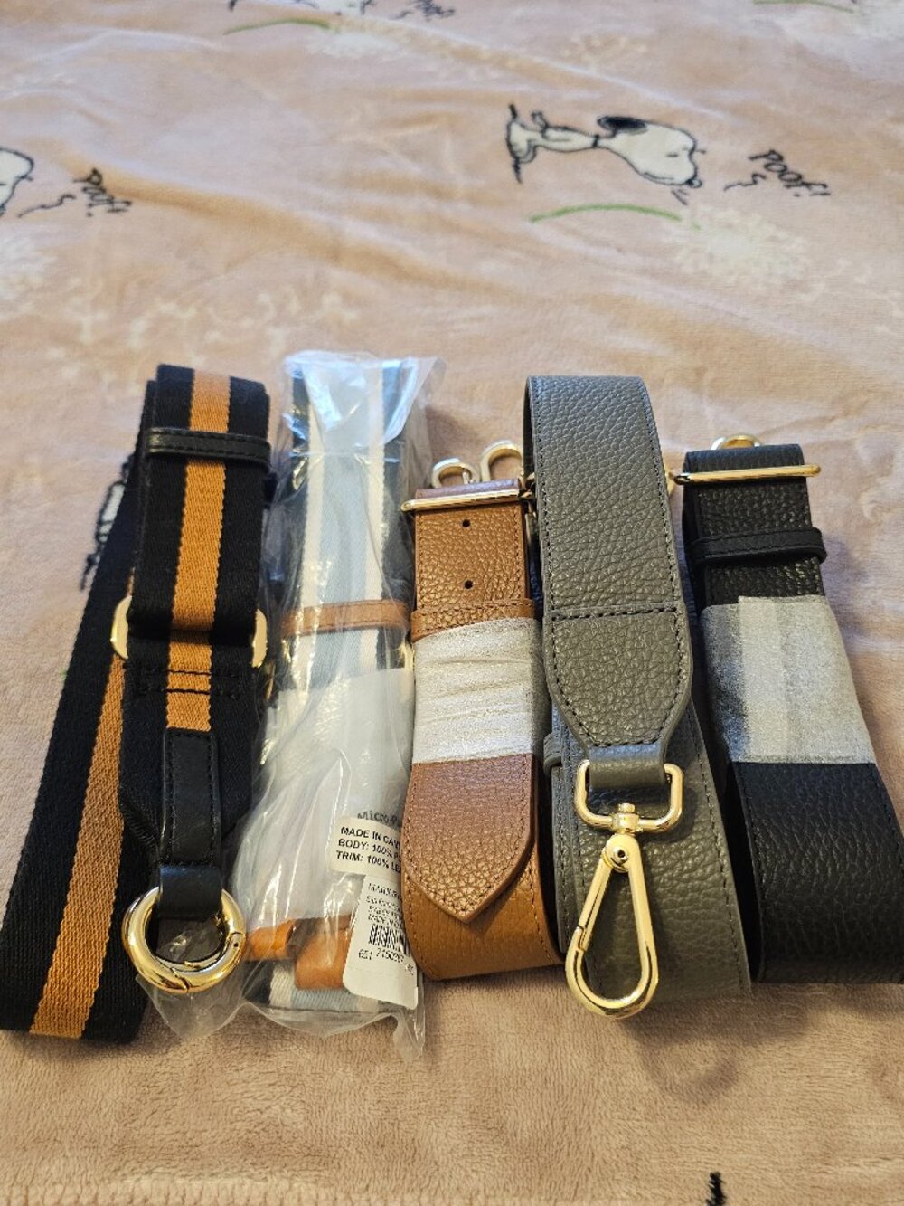 Lot of 5 Replacement Crossbody Handbag Straps Faux Leather & Canvas